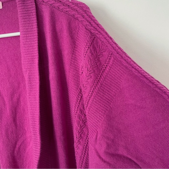 Lily Pulitzer Cabrina Open Front Pink Cardigan wool and cashmere blend size M/L - Picture 8 of 14